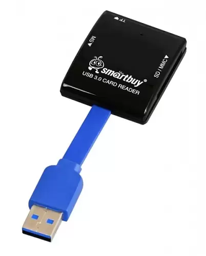 Картридер Smartbuy 700, USB 3.0 - SD/microSD/MS, черный-0