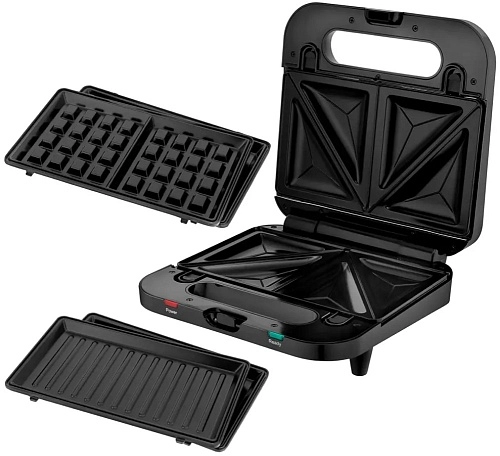 Мультипекарь Brayer BR2202 (750 Вт/ гриль, сэндвичи, вафли/ антипригарное покрытие/ корпус - пластик)-0