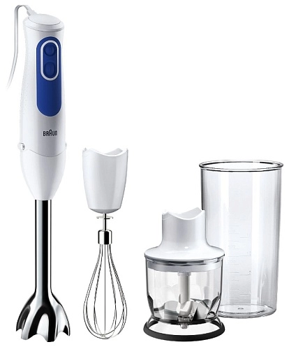 Блендер Braun MQ3025 (700 Вт/ скоростей 2/ турборежим/ венчик, измельчитель, стакан)-0