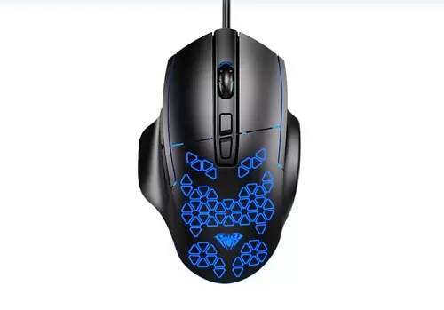 Игровая проводная мышь AULA F812, 7200dpi, LED подсветка, черная-0