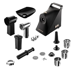 Мясорубка Redmond RMG-1244-6 (1340 Вт / 1.6 кг/мин / корпус - пластик / лоток - пластик / реверс / 5 насадок / чёрный)-1