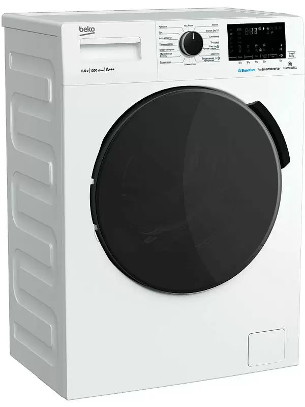 Стиральная машина Beko WSPE6H616W (44см / 6,5кг / 1200об / пар SteamCure™ / HomeWhiz®(Bluetooth) / Инверторный мотор ProSmart™ / A+++)-0