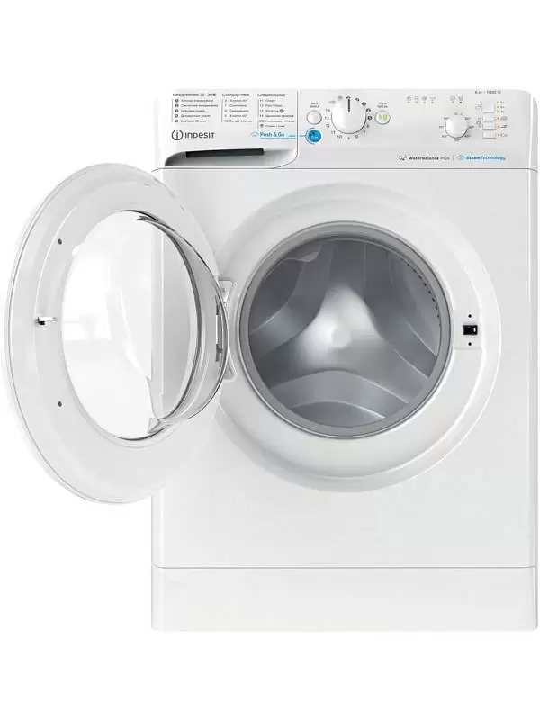 Стиральная машина Indesit BWSB 61051 WWV RU (42.5см / 6кг / 1000об / пар / Push&Go Steam / Water Balance Plus)-1