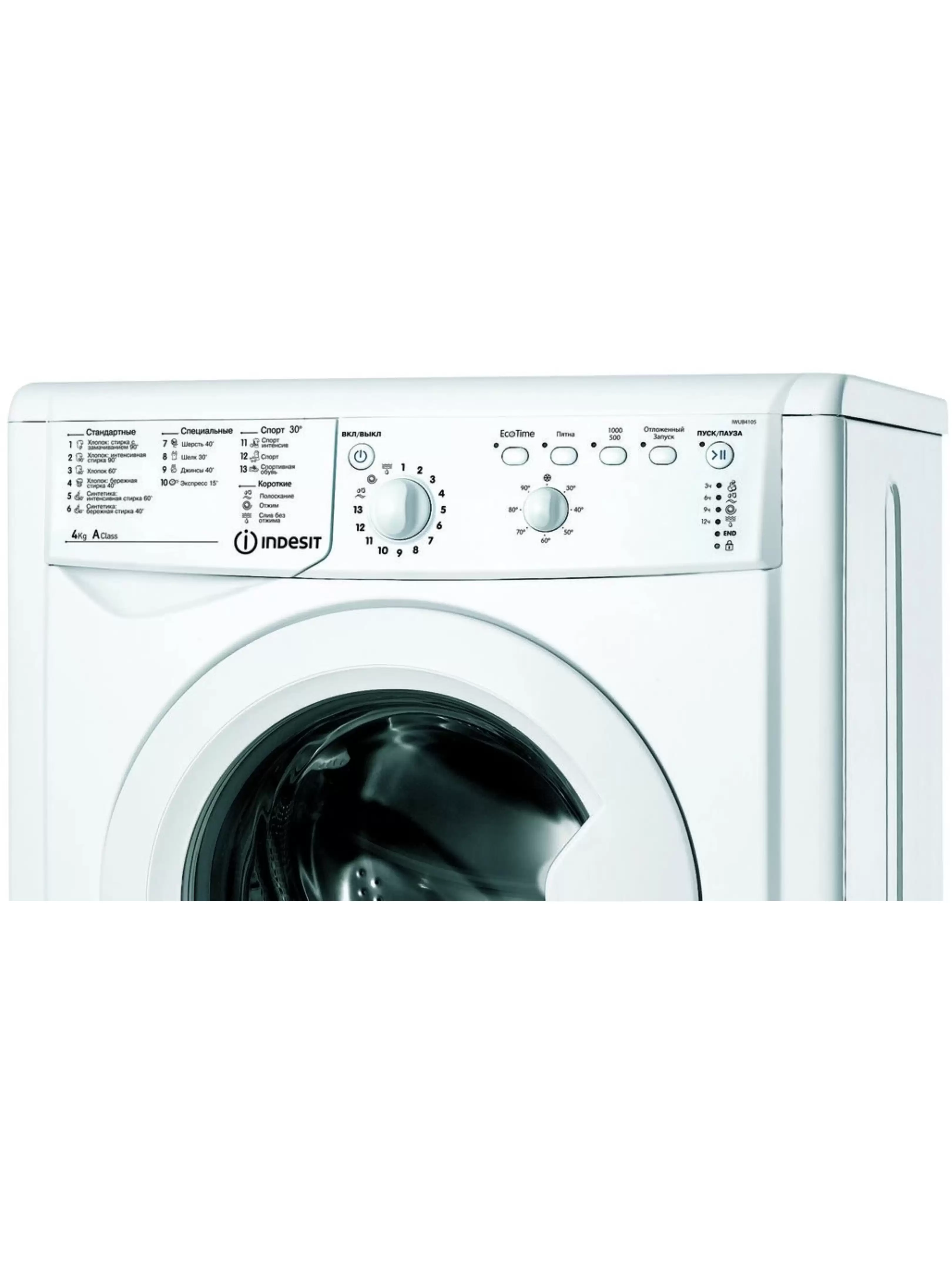 Стиральная машина Indesit IWUB 4105 (CIS) (32,3 см / 4кг / 1000об / Eco Time / A)-0