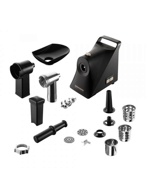 Мясорубка Redmond RMG-1244-6 (1340 Вт / 1.6 кг/мин / корпус - пластик / лоток - пластик / реверс / 5 насадок / чёрный)-6