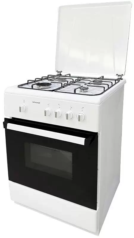 Плита газовая Snaige SNFG-60W (Белая / Электроподжиг / Газконтроль духовки)-0