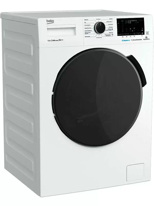 Стиральная машина Beko WSPE7H616W (49см / 7,5кг / 1200об / пар SteamCure™ / HomeWhiz®(Bluetooth) / OptiSense® / Инверторный мотор ProSmart™ / A+++)-0