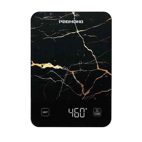 Весы кухонные Редмонд SK1800, чёрный мрамор (электронные/ платформа/ предел 10 кг/ точность 1 г/ тарокомпенсация)-0