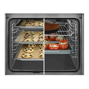 Духовой шкаф Bosch HBA5360S0 (Serie6 / 71 л / до 275 °C / Нерж.сталь + чёрное стекло / Гриль /Телескоп. напр.(x1) / EcoClean Direct (задняя стенка)/A)-5