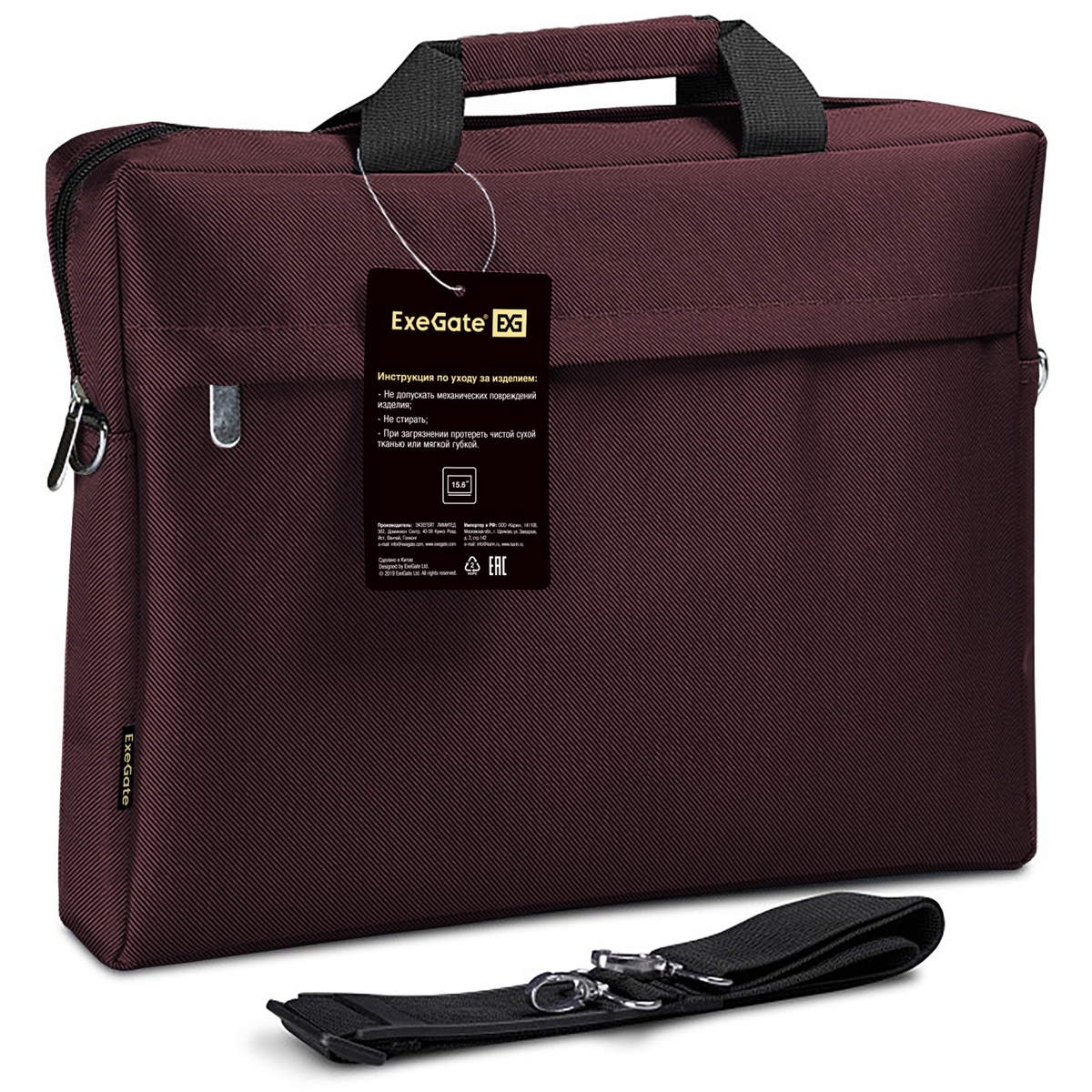 Сумкa для ноутбука 15,6" ExeGate Start S15 Charcoal, темно-коричневая